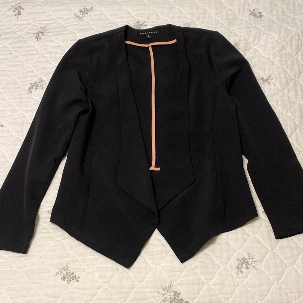 Haute Monde Black Blazer with Pink Accent
